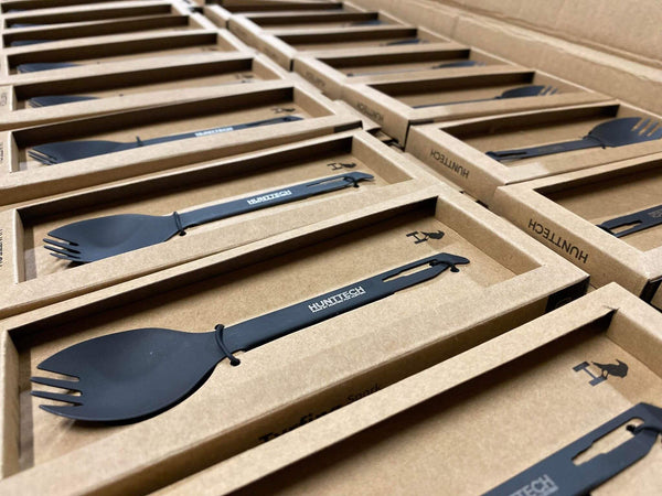 Hunttech Spork Tyrfing Add-On jagtbestik – kombineret ske og gaffel i stål til feltbrug