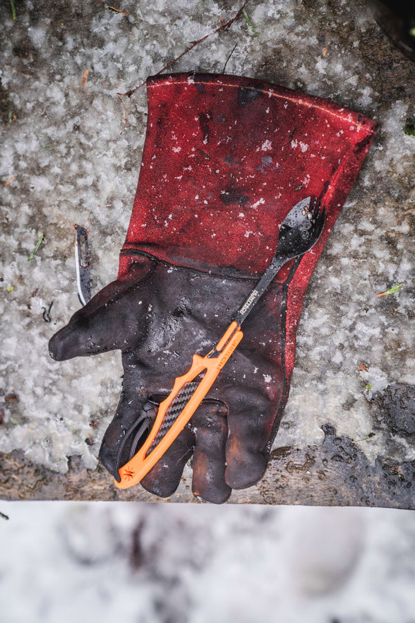 Hunttech Spork Tyrfing Add-On jagtbestik – kombineret ske og gaffel i stål til feltbrug