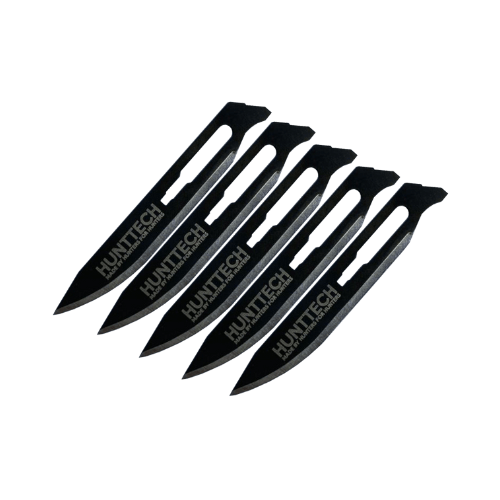 Hunttech Tyrfing 7 cm knivblad sort rustfri 5 stk – udskiftelige sorte blade til Tyrfing-kniven